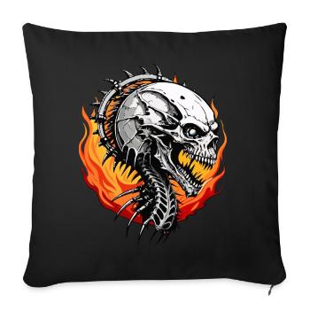 Crâne de Dragon de Feu // Totenkopf Feuerdrache FS0099 - Housse de coussin décorative 45 x 45 cm - noir - Devant