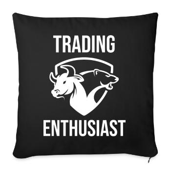 Passionné de trading - Housse de coussin décorative 45 x 45 cm - noir - Devant