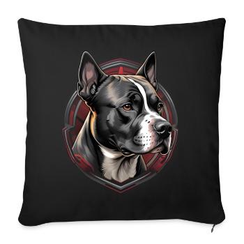Tête de Staffordshire américain - Housse de coussin décorative 45 x 45 cm - noir - Devant