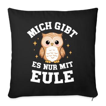 oiseau de nuit hibou hibou oiseau - Housse de coussin décorative 45 x 45 cm - noir - Devant