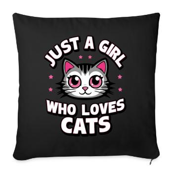 Chat Chats Amoureux Chat Propriétaire Chaton - Housse de coussin décorative 45 x 45 cm - noir - Devant
