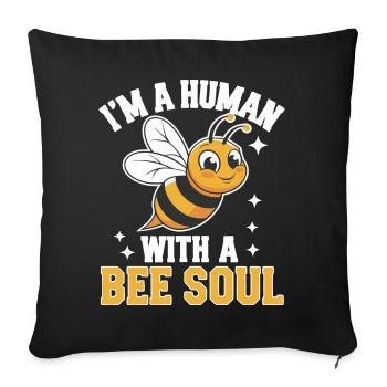abeille abeille apicultrice abeille abeille - Housse de coussin décorative 45 x 45 cm - noir - Devant