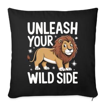 Lion Lion Animal Africa - Sofa pillowcase 17,3'' x 17,3'' (45 x 45 cm) - black - Front