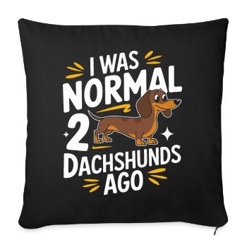 Chien teckel - Housse de coussin décorative 45 x 45 cm - noir - Devant