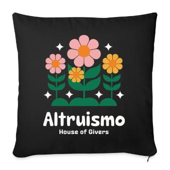 Altruisme Don désintéressé Donner d’école - Housse de coussin décorative 45 x 45 cm - noir - Devant