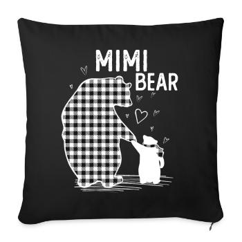 Mimi Bear - Sofa pillowcase 17,3'' x 17,3'' (45 x 45 cm) - black - Front