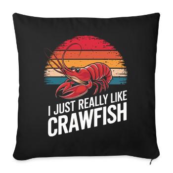 Homards, crabes, crevettes, fruits de mer - Housse de coussin décorative 45 x 45 cm - noir - Devant