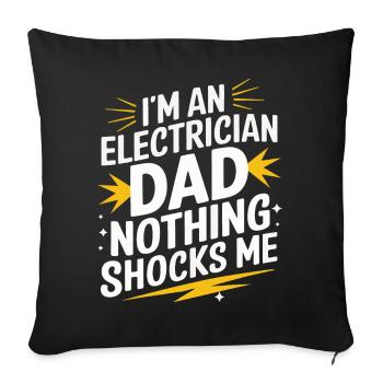 Elektriker Elektroniker Handwerker Beruf Spruch - Sofakissenbezug 45 x 45 cm - Schwarz - Vorne