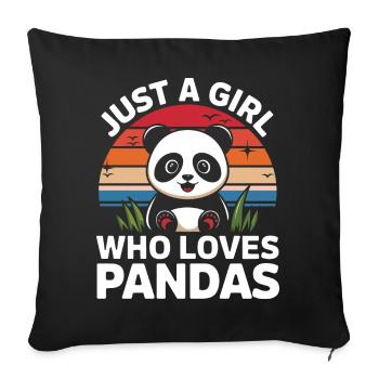 Panda Bear Panda Animal Pandas - Sofa pillowcase 17,3'' x 17,3'' (45 x 45 cm) - black - Front