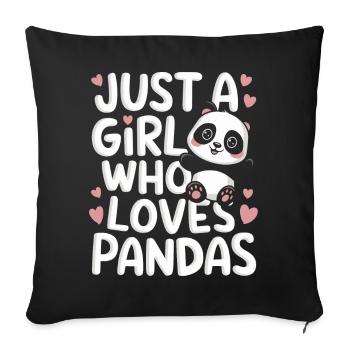 Panda Bear Panda Animal Pandas - Sofa pillowcase 17,3'' x 17,3'' (45 x 45 cm) - black - Front