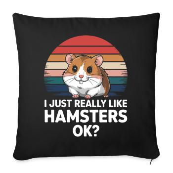 Hamster - Housse de coussin décorative 45 x 45 cm - noir - Devant