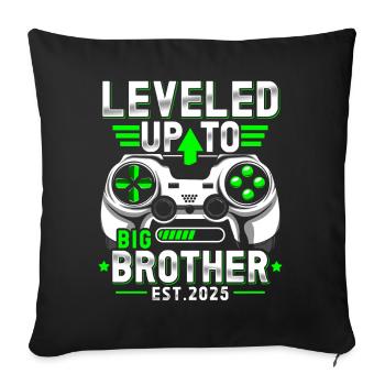 Promu grand frère en 2025 - Housse de coussin décorative 45 x 45 cm - noir - Devant