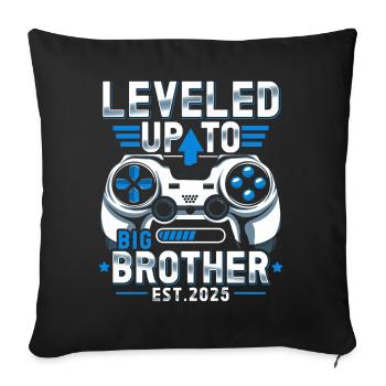 Promu grand frère en 2025 - Housse de coussin décorative 45 x 45 cm - noir - Devant