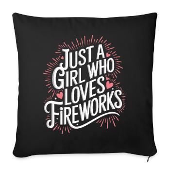 Pyrotechnie Feux d’artifice Pyrotechnie - Housse de coussin décorative 45 x 45 cm - noir - Devant