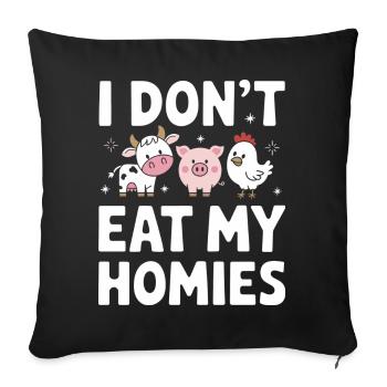 Végétarien Végétalien Végétarien Végétarien - Housse de coussin décorative 45 x 45 cm - noir - Devant