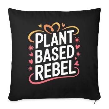 Végétarien Végétalien Végétarien Végétarien - Housse de coussin décorative 45 x 45 cm - noir - Devant