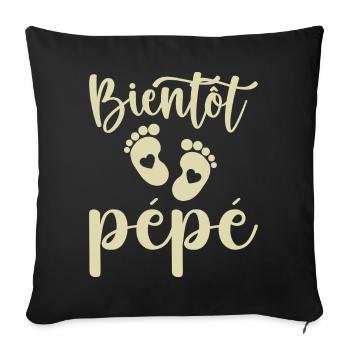 Bientôt pépé - Housse de coussin décorative 45 x 45 cm - noir - Devant