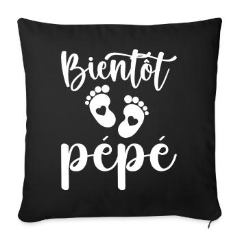 Bientôt pépé - Housse de coussin décorative 45 x 45 cm - noir - Devant
