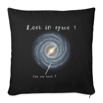 Lost in space? - Sofa pillowcase 17,3'' x 17,3'' (45 x 45 cm) - black - Front