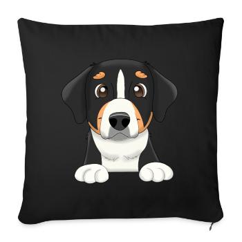 Appenzeller Sennenhund - Housse de coussin décorative 45 x 45 cm - noir - Devant