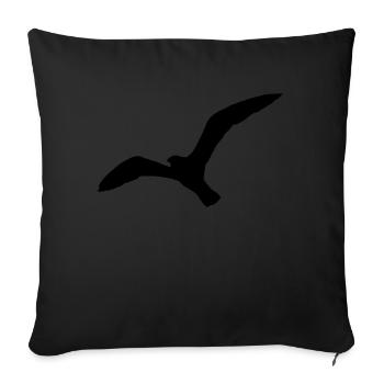 Mouette du Nord de l’Allemagne - Housse de coussin décorative 45 x 45 cm - noir - Devant