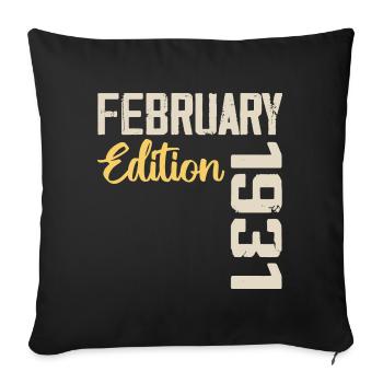 Février 1931 Anniversaire Février 1931 Rétro - Housse de coussin décorative 45 x 45 cm - noir - Devant