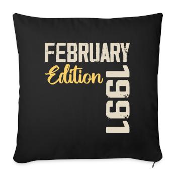 Février 1991 Anniversaire Février 1991 Rétro - Housse de coussin décorative 45 x 45 cm - noir - Devant