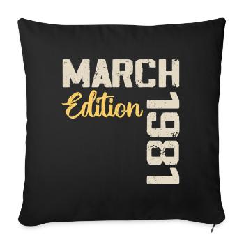 Mars 1981 Cadeau Anniversaire Mars 1981 - Housse de coussin décorative 45 x 45 cm - noir - Devant