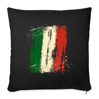 Italy Flag Vintage Italian Flag Used Look - Sofa pillowcase 17,3'' x 17,3'' (45 x 45 cm) - black - Front