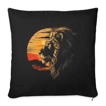 Lion Wildcat - Sofa pillowcase 17,3'' x 17,3'' (45 x 45 cm) - black - Front