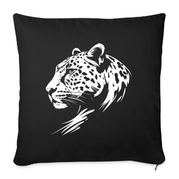 Léopard - Housse de coussin décorative 45 x 45 cm - noir - Devant