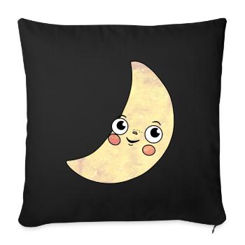 Lune cosmique - Housse de coussin décorative 45 x 45 cm - noir - Devant