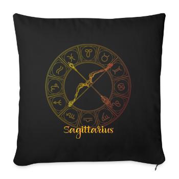Signe du zodiaque du Sagittaire - Housse de coussin décorative 45 x 45 cm - noir - Devant