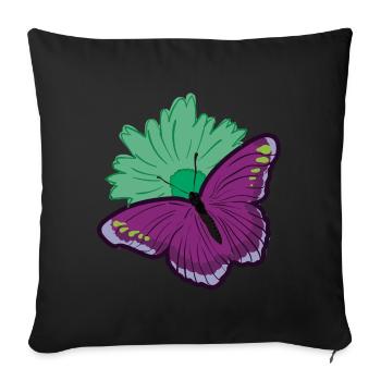 Purple Butterfly Butterfly Butterfly Moth Gift - Sofa pillowcase 17,3'' x 17,3'' (45 x 45 cm) - black - Front