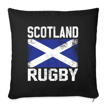 Maillot de rugby rétro en Ecosse - Housse de coussin décorative 45 x 45 cm - noir - Devant