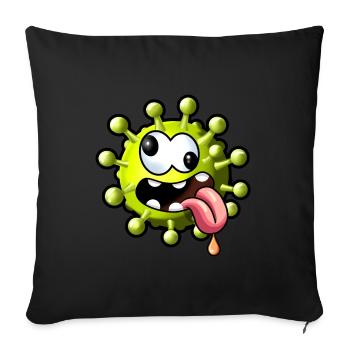 Crazy Virus - Sofa pillowcase 17,3'' x 17,3'' (45 x 45 cm) - black - Front