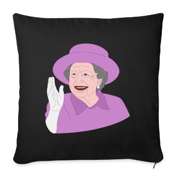 Queen Elizabeth II waves for the 70th Crown Jubilee - Sofa pillowcase 17,3'' x 17,3'' (45 x 45 cm) - black - Front