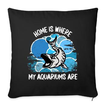 Aquarium Aquarists Fish Ornamental fish Aquaristics - Sofa pillowcase 17,3'' x 17,3'' (45 x 45 cm) - black - Front