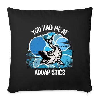 Aquarium Aquarist Fish Ornamental Fish Aquaristics - Sofa pillowcase 17,3'' x 17,3'' (45 x 45 cm) - black - Front