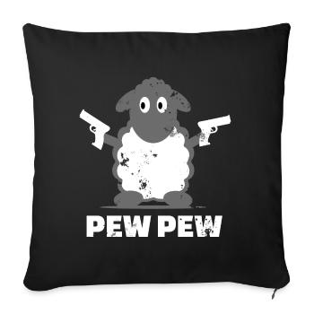 Conception de mouton drôle - Housse de coussin décorative 45 x 45 cm - noir - Devant