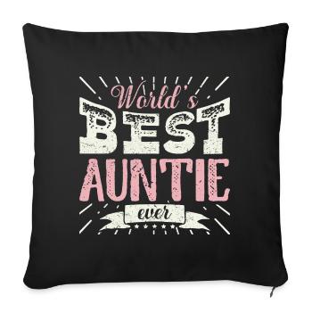 Chemise cadeau femme cool tante Meilleure tante du monde - Housse de coussin décorative 45 x 45 cm - noir - Devant