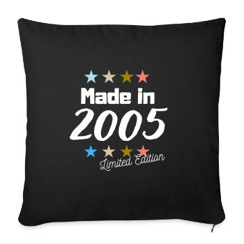 Fabriqué en 2005 Édition Limitée Vintage Anniversaire - Housse de coussin décorative 45 x 45 cm - noir - Devant