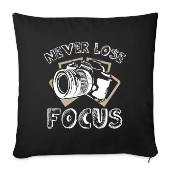 Ne perdez jamais la mise au point Photographe - Housse de coussin décorative 45 x 45 cm - noir - Devant