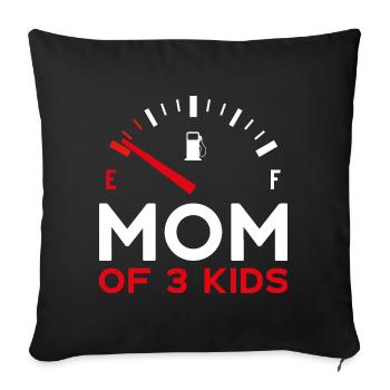 MOM OF 3 KIDS MOM THREE KIDS - Sofa pillowcase 17,3'' x 17,3'' (45 x 45 cm) - black - Front
