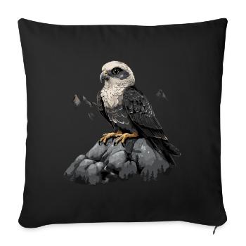 Oiseau faucon Oiseau de proie - Housse de coussin décorative 45 x 45 cm - noir - Devant