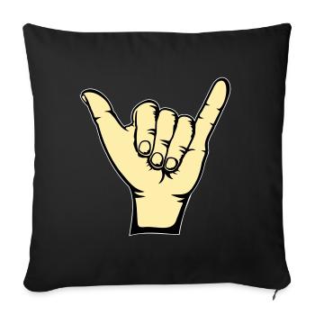 Surfing Icon Hand - Sofa pillowcase 17,3'' x 17,3'' (45 x 45 cm) - black - Front