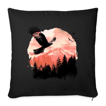 Red Kite Bird of Prey - Sofa pillowcase 17,3'' x 17,3'' (45 x 45 cm) - black - Front