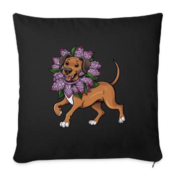Rhodesian Ridgeback Lion Dog in Cartoon Style - Sofa pillowcase 17,3'' x 17,3'' (45 x 45 cm) - black - Front