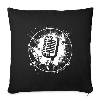 Retro Mic Splash - Sofakissenbezug 45 x 45 cm - Schwarz - Vorne
