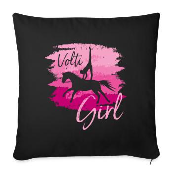 Volti Girl Pferdesport Voltigieren by TinaShirts - Sofakissenbezug 45 x 45 cm - Schwarz - Vorne
